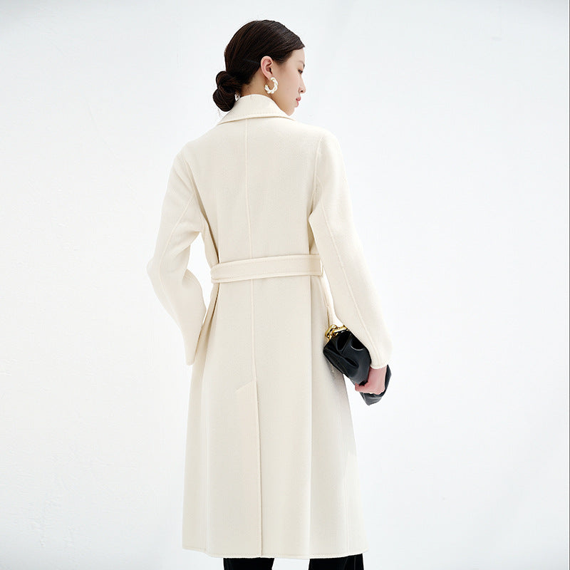 Double sided cashmere coat women's long coat