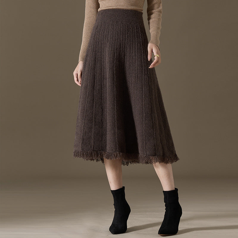 Cashmere A-line skirt