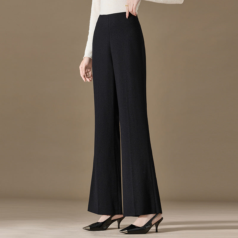 Solid color wool pants