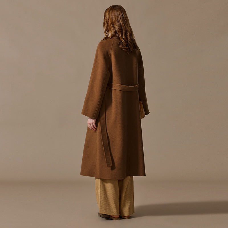 Double sided cashmere coat women's long coat