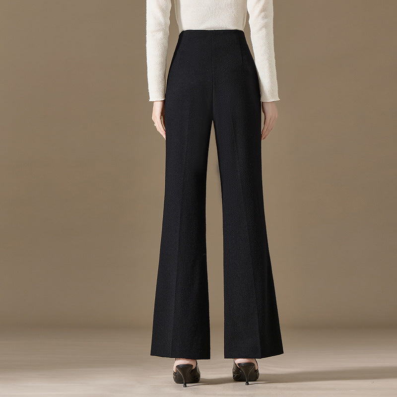 Solid color wool pants